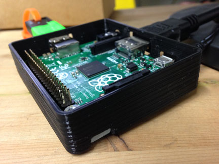 Open Case of MP4MUSEUM showing the raspberry pi inside